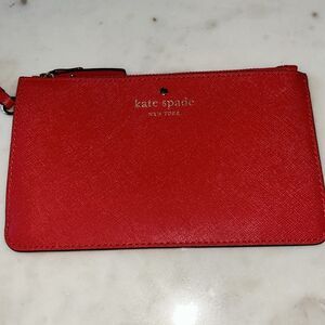 Kate Spade red leather wristlet wallet‎